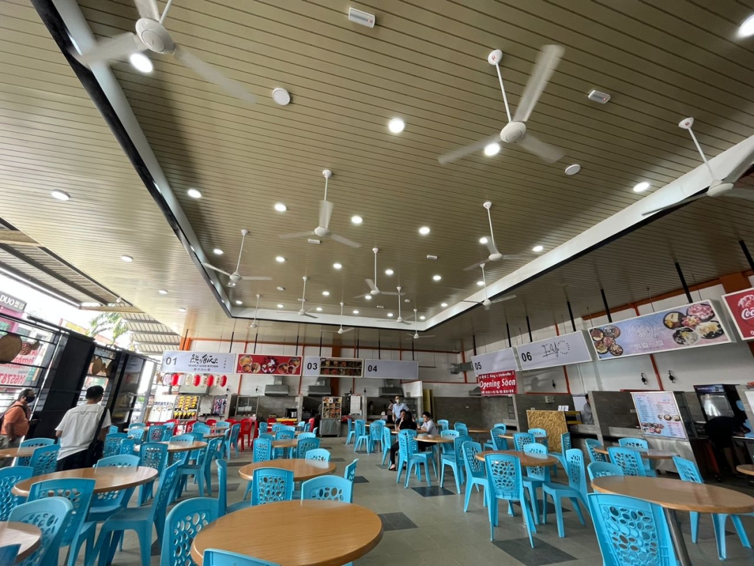 A general view of the interior of the Jaya Li Hua food court.