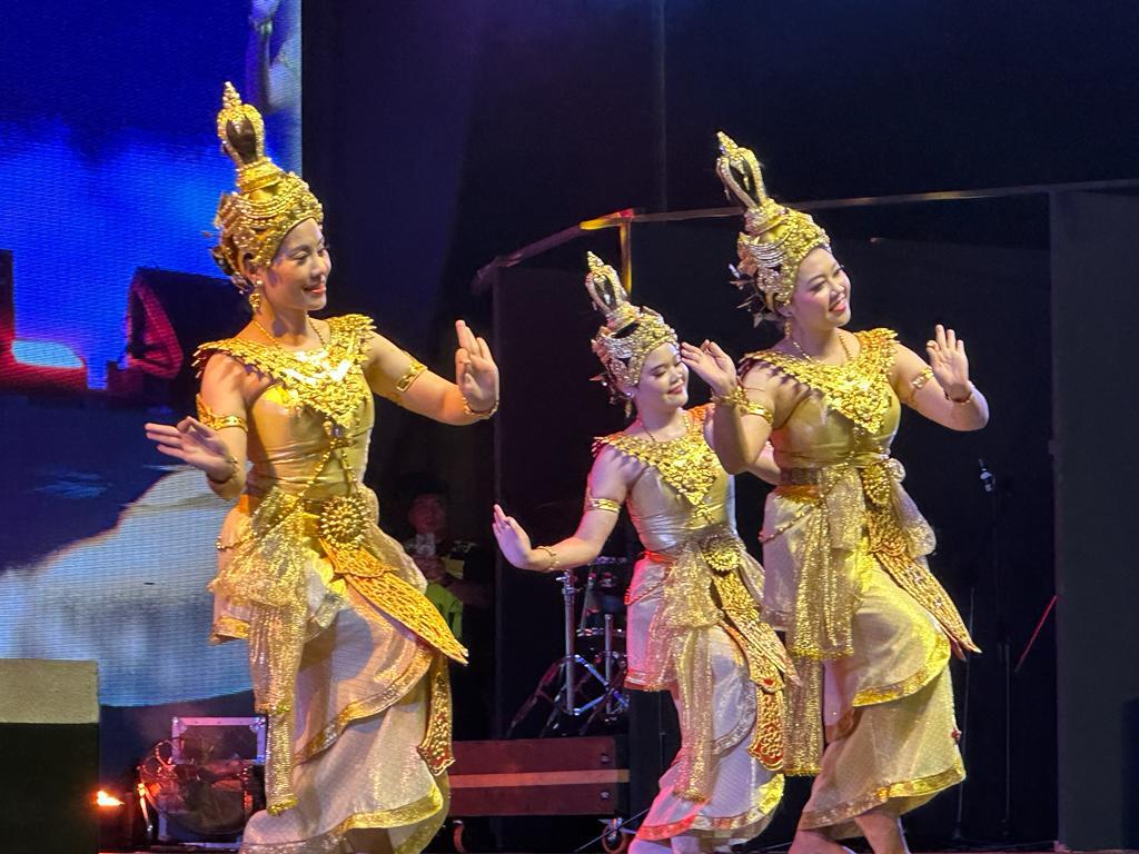 Members of a Thai dance troupe entertain the BCF 2023 International Night crowd with a traditional showcase. — Photo by Borhaniza Ali Basah