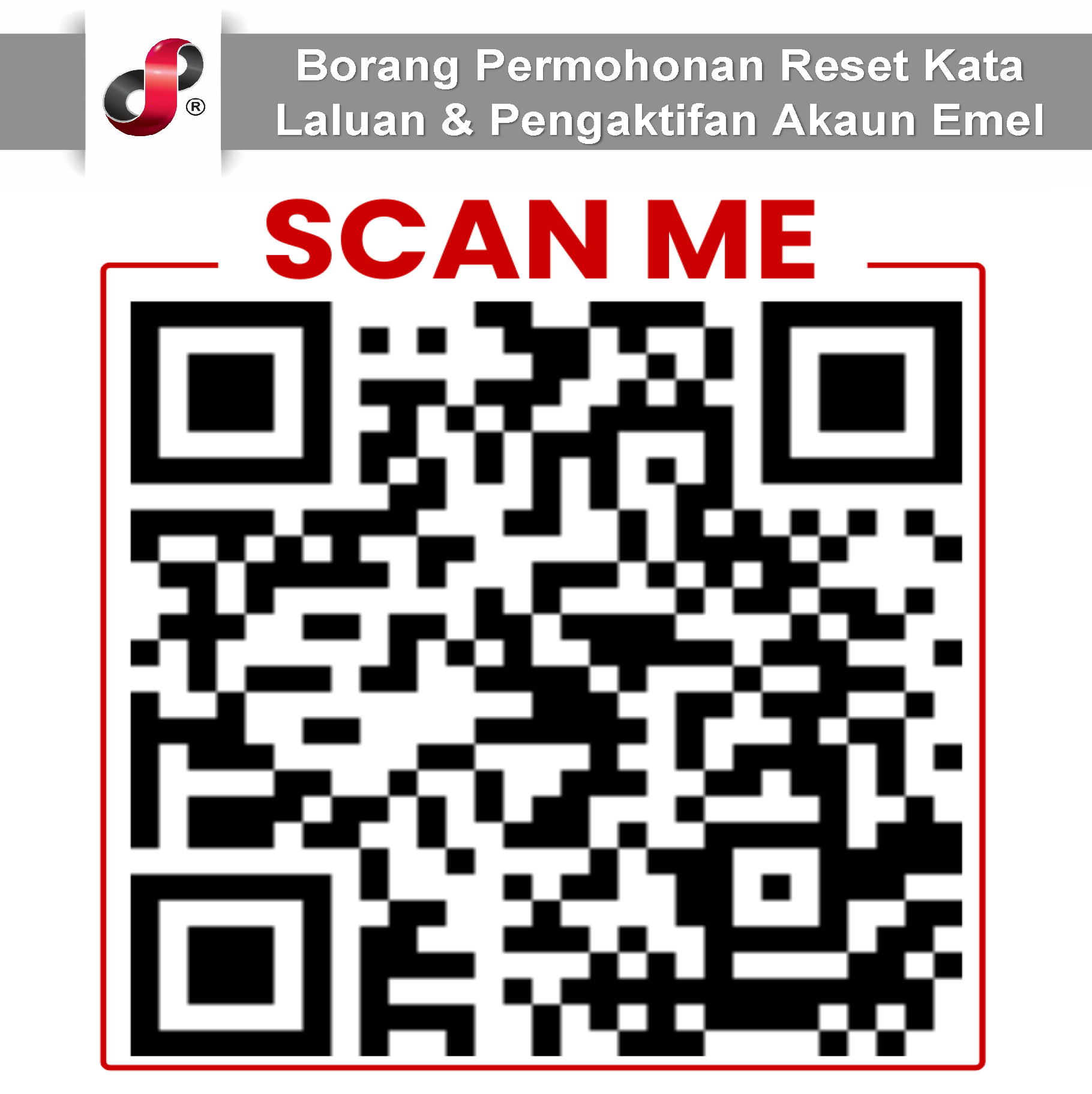 Borang Permohonan Reset Kata Laluan & Pengaktifan Akaun Emel