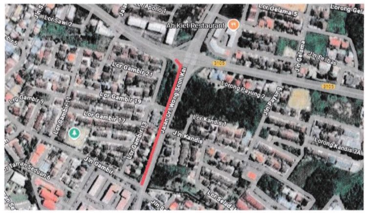 The map of the upgraded road.