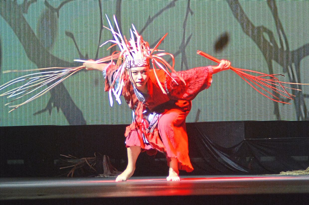 A traditional dance performance at the Borneo Cultural Festival.
