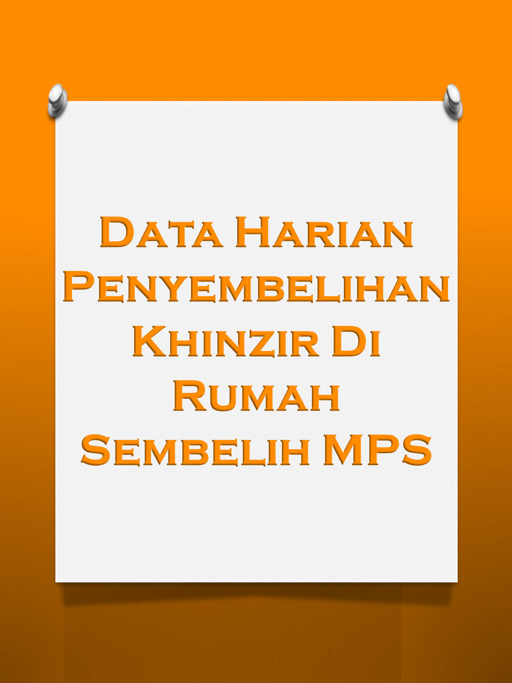 Data Harian Penyembelihan Khinzir Di Rumah Sembelih MPS