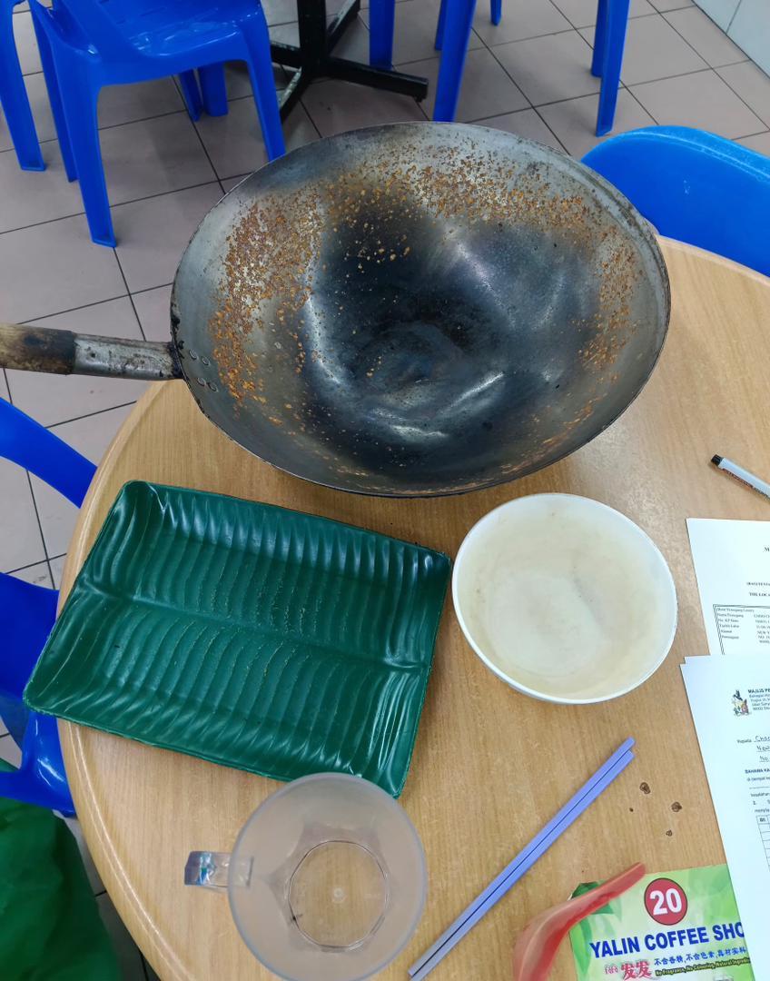 Some of the kitchen utensils that were found to not comply with hygiene and cleanliness standards.