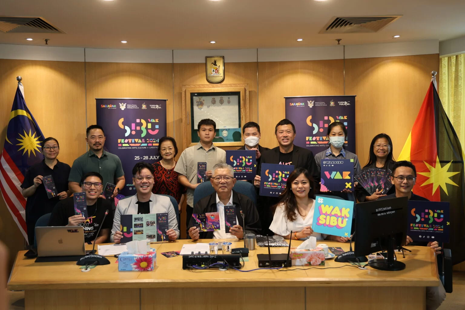 SEATED from 2nd left: Chin, Ting, and others after the press conference.